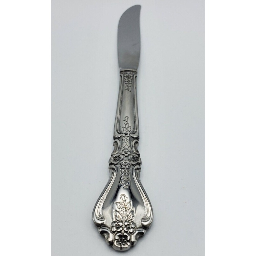 Rogers Co Stanley Roberts Kings Berry Pattern Stainles Dinner Knife Butter Korea - Picture 3 of 6